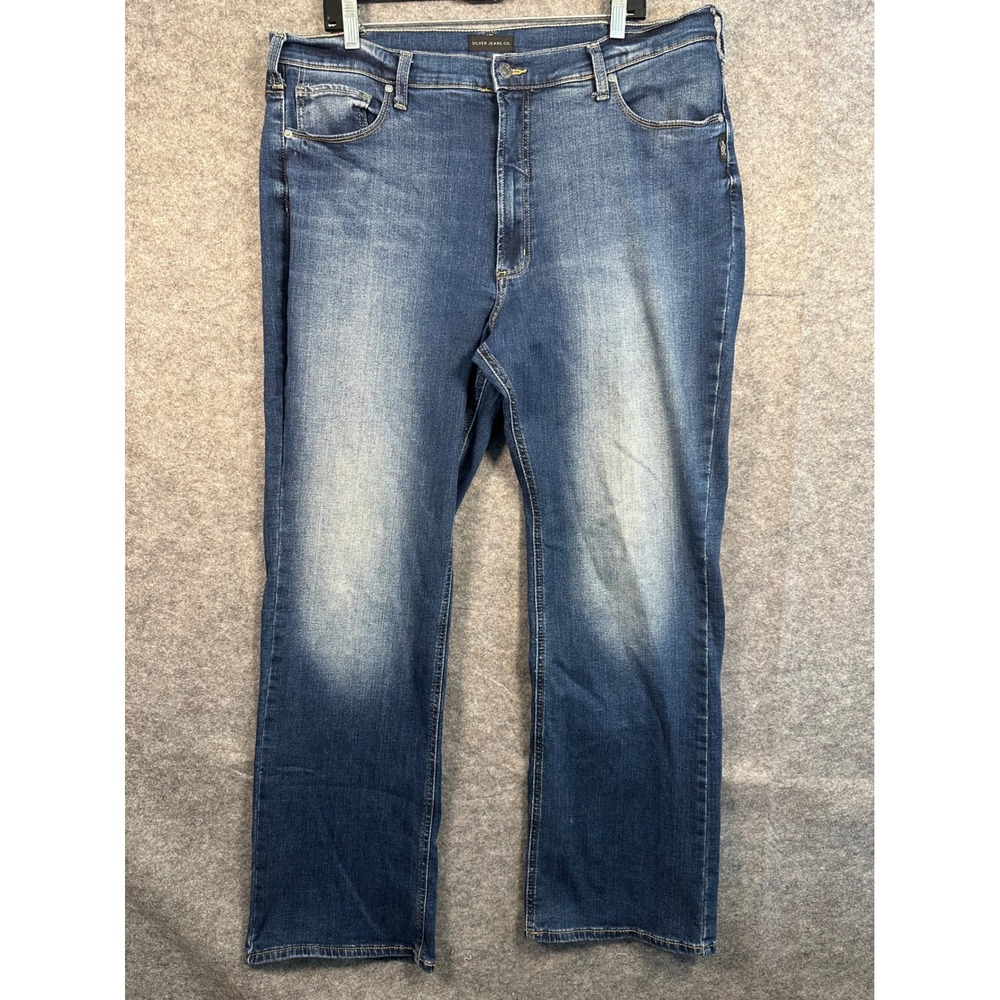 Silver Jeans Co. Womens Jeans Plus Size Relaxed Fit Medium‎ Wash Denim